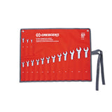 CRESCENT CCWS5 15 PC. 12 POINT METRIC COMBINATION WRENCH SET WITH TOOL ROLL