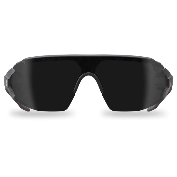 Edge Taven Safety Glasses - Black Frame with Gray TPR/ Vapor Shield Smoke Lenses