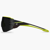 Edge Taven Safety Glasses - Black Frame with Hi-Vis Yellow TPR/Vapor Shield Smoke Lenses