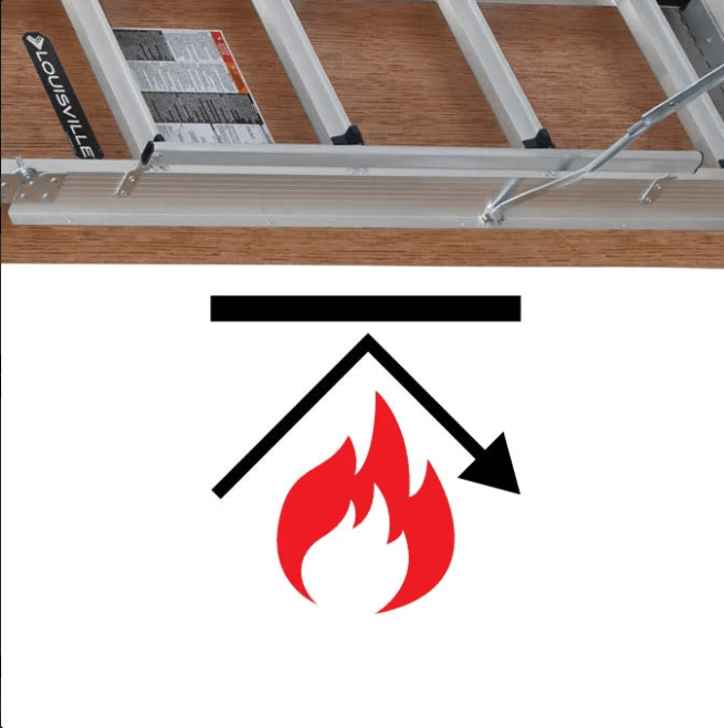 LOUISVILLE LADDER 22.5X54 ALUMINUM FIRE RATED ATTIC LADDER, 375