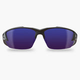Edge Khor G2 Safety Glasses - Black Frame/Polarized Aqua Precision Blue Mirror Lens