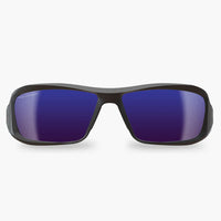 Edge Brazeau Safety Sunglasses - Black Frame/Polarized Aqua Precision Blue Mirror Lens