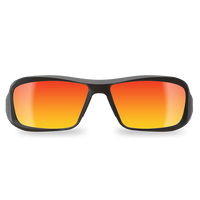 Edge Brazeau Safety Glasses - Black Frame/Aqua Precision Red Mirror Lens
