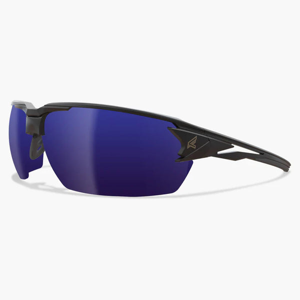 Edge Pumori Safety Glasses - Black Frame/Aqua Precision Blue Mirror Lens