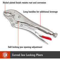 CRESCENT C10CVN-08 10" CURVED JAW LOCKING PLIERS WITH WIRE CUTTER