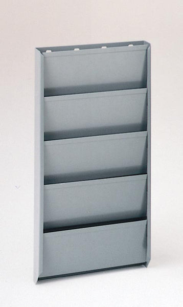 Adrian Steel 5 - Slot Literature Rack, Gray - American Ladders & Scaffolds