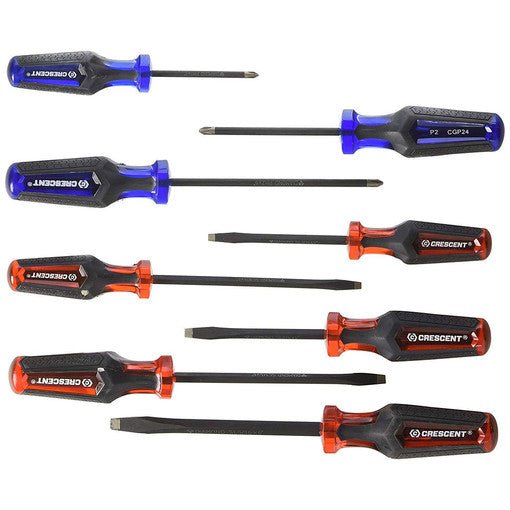 CRESCENT CGPS8PCSET 8PC. PHILLIPS/SLOTTED CO-MOLDED DIAMOND TIP