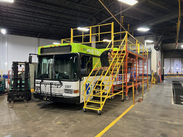 Custom Bus and Train Maintenance Scaffolds - American Ladders & Scaffolds