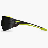 Edge Taven Safety Glasses - Black Frame with Hi - Vis Yellow TPR/Vapor Shield Smoke Lenses - American Ladders & Scaffolds