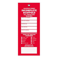 Incomplete Scaffold Tag (Red) - American Ladders & Scaffolds