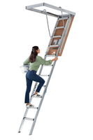 LOUISVILLE LADDER 22.5X63 FIRE RATED ALUMINUM ATTIC LADDER, 375 - POUND LOAD CAPACITY, AL2240LG - R5FT - American Ladders & Scaffolds