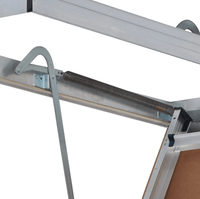 LOUISVILLE LADDER 22.5X63 FIRE RATED ALUMINUM ATTIC LADDER, 375 - POUND LOAD CAPACITY, AL2240LG - R5FT - American Ladders & Scaffolds