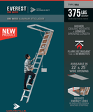 LOUISVILLE LADDER 22.5X63 FIRE RATED ALUMINUM ATTIC LADDER, 375 - POUND LOAD CAPACITY, AL2240LG - R5FT - American Ladders & Scaffolds