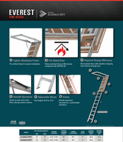 LOUISVILLE LADDER 22.5X63 FIRE RATED ALUMINUM ATTIC LADDER, 375 - POUND LOAD CAPACITY, AL2240LG - R5FT - American Ladders & Scaffolds
