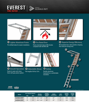 LOUISVILLE LADDER 25.5X63 FIRE RATED ALUMINUM ATTIC LADDER, 375 - POUND LOAD CAPACITY, AL2540LG - R5FT - American Ladders & Scaffolds