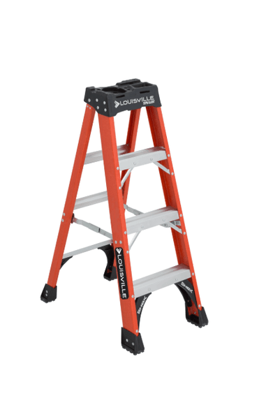 LOUISVILLE LADDER 4 - FOOT FIBERGLASS STEP LADDER, TYPE IAA, 375 - POUND LOAD CAPACITY, FS14XXHD - American Ladders & Scaffolds