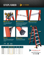 LOUISVILLE LADDER 4 - FOOT FIBERGLASS STEP LADDER, TYPE IAA, 375 - POUND LOAD CAPACITY, FS14XXHD - American Ladders & Scaffolds