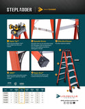 LOUISVILLE LADDER 4 - FOOT FIBERGLASS STEP LADDER, TYPE IAA, 375 - POUND LOAD CAPACITY, FS14XXHD - American Ladders & Scaffolds
