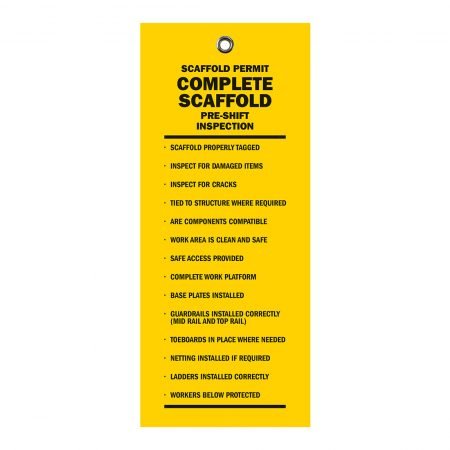 Pre-Shift Inspection Tag (Yellow) | American Ladders & Scaffolds