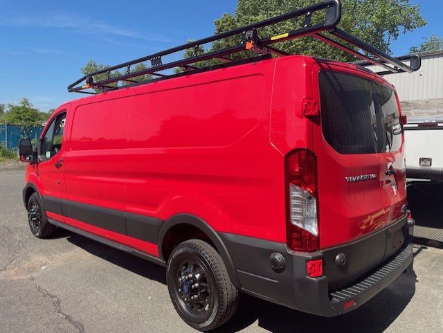 Alurack American Van Ladder Rack Prime Design AluRack Ford Transit