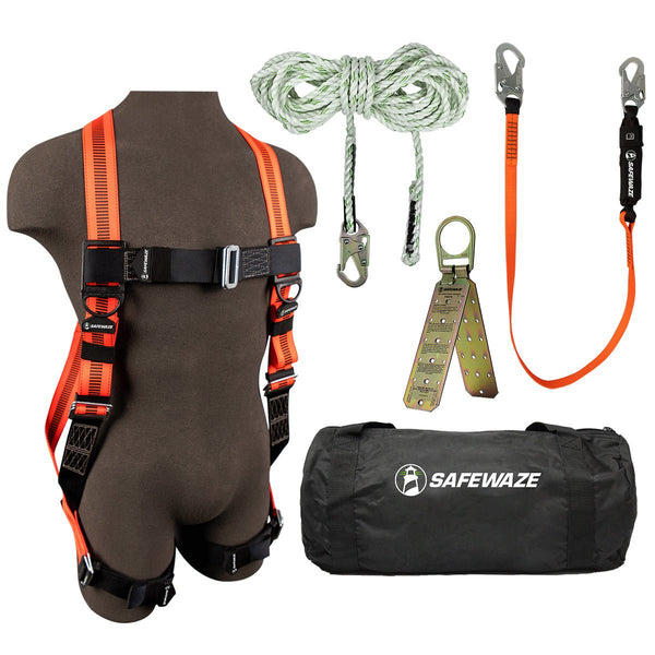 Safewaze V - Line Bag Roof Kit: FS99280 - E Harness, FS700 - 50GA VLL, FS88560 - E Lanyard, FS870 Anchor, FS8150 Bag - American Ladders & Scaffolds