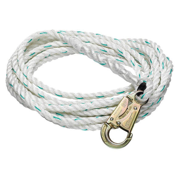 Vertical Lifeline 125' - 175' - 5/8" Poly Blend Rope, Snap Hook - American Ladders & Scaffolds