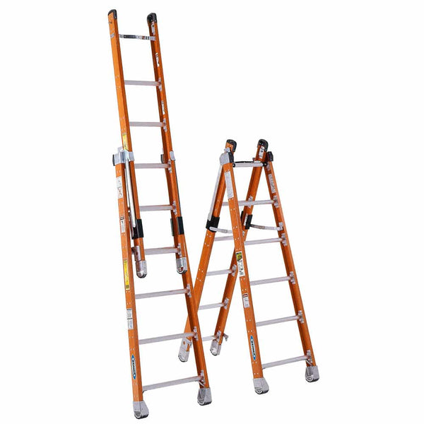 Werner 7806 12 ft Type IAA Fiberglass Combination Ladder - American Ladders & Scaffolds