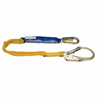 Werner C341200 6FT DECOIL STRETCH SINGLE LEG LANYARD (DCELL SHOCK PACK, ELASTIC WEB, SNAP HOOK, REBAR HOOK) - American Ladders & Scaffolds