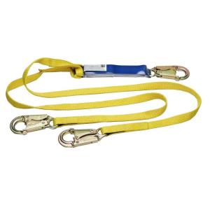 Werner C411100 6FT DECOIL TWINLEG LANYARD (DCELL SHOCK PACK, 1IN WEB, SNAP HOOK) - American Ladders & Scaffolds