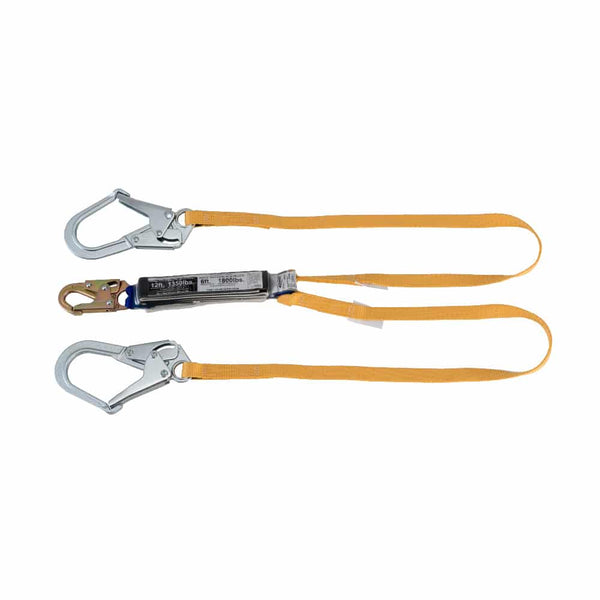 Werner C411220 12FT FREE FALL / 400LB (6FT FREE FALL) TWINLEG LANYARD (SNAP HOOK, REBAR HOOKS) - American Ladders & Scaffolds