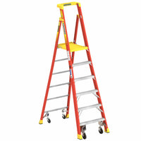 Werner PD6200 - 4C Type IA Fiberglass Podium Ladder w/Casters - American Ladders & Scaffolds