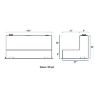 WHITE 100 - GALLON L - SHAPE STEEL TRANSFER TANK #ST - 100 - L - W - American Ladders & Scaffolds