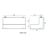 WHITE 75 - GALLON L - SHAPE STEEL TRANSFER TANK #ST - 75 - L - W - American Ladders & Scaffolds