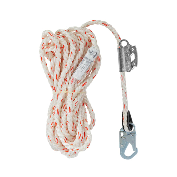 Safewaze 018-7003 V-Line 25' Vertical Lifeline: Snap Hook, Rope Grab