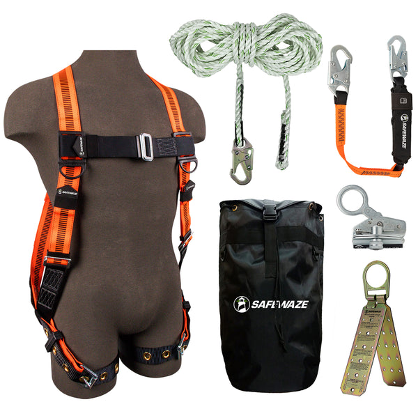 V-Line Bag Roof Kit: FS99185-E Harness, FS700-50 VLL, FS1118-DC Grab, FS88560-E3 Lanyard, FS870 Anchor, FS8185 Bag