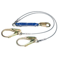DeCoil Twinleg Lanyard (Cable, Snaphook and Rebar Hooks) - 6'