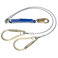 DeCoil Twinleg Lanyard (Cable, Snaphook and 2" Carabiners) - 6'