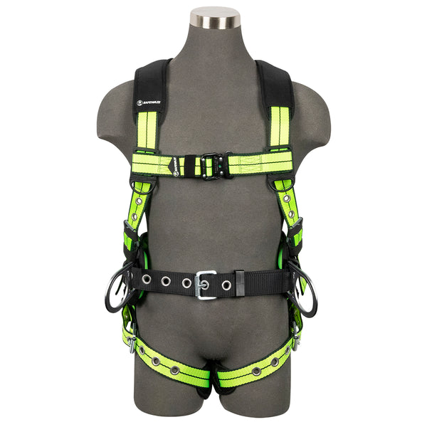 Safewaze PRO+ Construction Harness: 3D, QC Chest, TB Legs, TB Torso