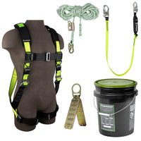 Safewaze PRO Bucket Roof Kit: FS280 Harness, FS700-50GA VLL, FS560 Lanyard, FS870 Anchor