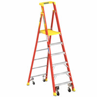 Werner PD6200-4C Type IA Fiberglass Podium Ladder w/Casters