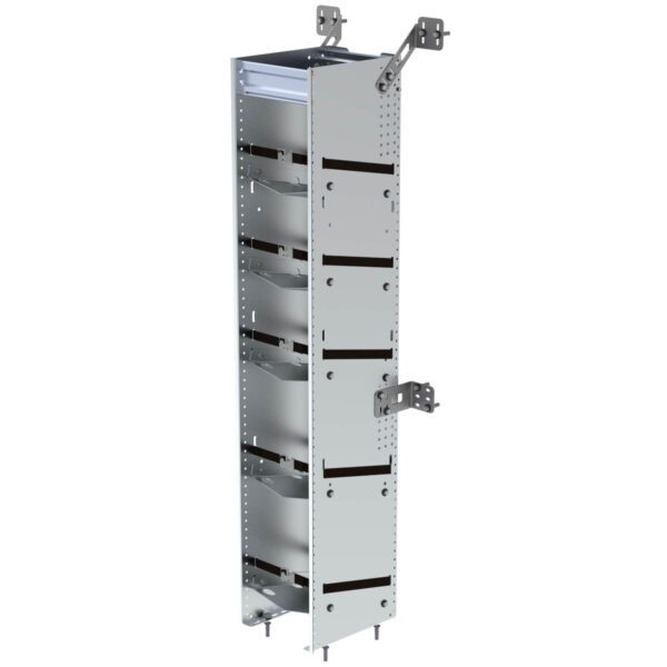 5 Tier refrigerant rack for small bottles, aluminum, 14"d x 10½"w x 62½"h